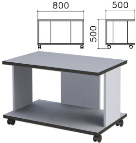 Стол журнальный &quot;Монолит&quot;, 800х500х500 мм, цвет серый, ЖМ02.11