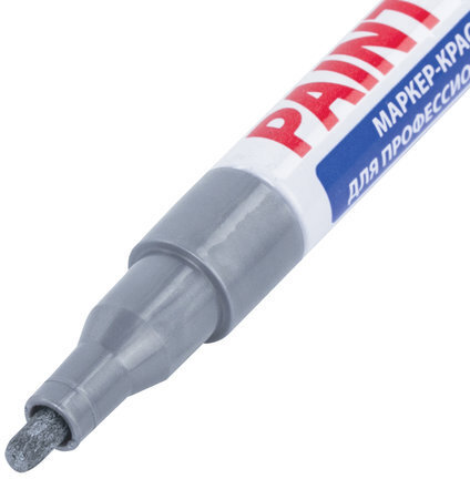 Маркер-краска лаковый (paint marker) 2 мм, СЕРЕБРЯНЫЙ, НИТРО-ОСНОВА, алюминиевый корпус, BRAUBERG PROFESSIONAL PLUS, 151442