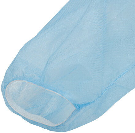 Халат одноразовый голубой на кнопках КОМПЛЕКТ 10 шт., XL, 110 см, резинка, 20 г/м2, СНАБЛАЙН