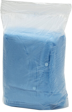 Халат одноразовый голубой на кнопках КОМПЛЕКТ 10 шт., XL, 110 см, резинка, 20 г/м2, СНАБЛАЙН