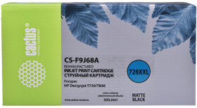 Картридж струйный CACTUS (CS-F9J68A) для HP DesignJet T730/T830, черный матовый