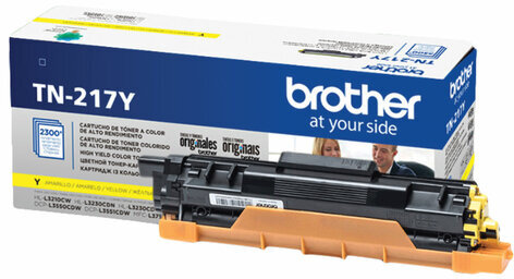 Картридж лазерный BROTHER (TN217Y) HLL3230CDW/DCPL3550CDW/MFCL3770CDW, желтый, оригинальный, ресурс 2300 страниц