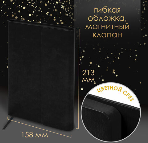 Ручка перьевая PARKER "IM Achromatic Black BT", ежедневник А5 черный, пакет, 880901