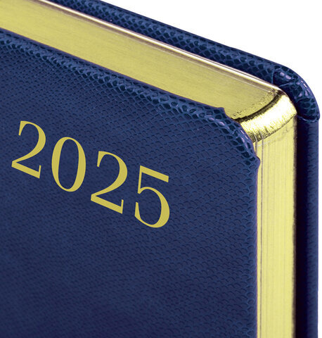 Ежедневник датированный 2025, А5, 138x213 мм, BRAUBERG "Iguana", под кожу, синий, 115781