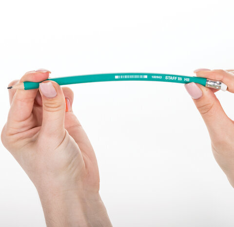 Карандаш чернографитный STAFF "EVERYDAY" BLP-963, 1 шт., НВ, с ластиком, пластиковый, зеленый корпус, 180963