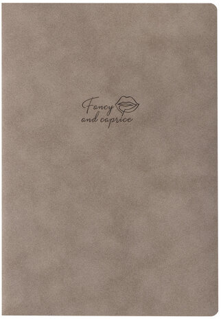 Тетрадь 48 л. в клетку обложка кожзам под замшу, сшивка, A5 (147х210мм), СЕРЫЙ, BRAUBERG CAPRISE, 403859