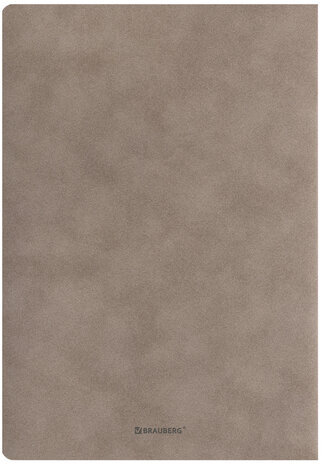 Тетрадь 48 л. в клетку обложка кожзам под замшу, сшивка, A5 (147х210мм), СЕРЫЙ, BRAUBERG CAPRISE, 403859