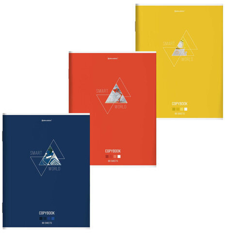 Тетрадь А4, 80 л., BRAUBERG, скоба, клетка, глянцевый лак, "SMART", 404048