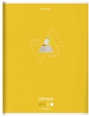 Тетрадь А4, 80 л., BRAUBERG, скоба, клетка, глянцевый лак, "SMART", 404048