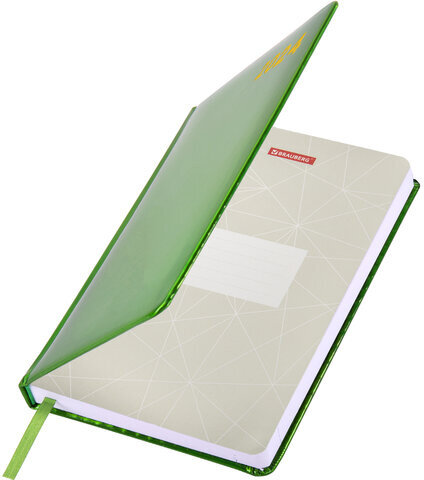 Ежедневник датированный 2024 А5 138x213 мм, BRAUBERG "Holiday", под кожу, "зеркальный", зеленый, 114845