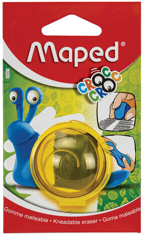 Ластик-клячка художественный MAPED Croc Croc "Улитка" в футляре, 40x36x10 мм, мягкий, голубой, 014501