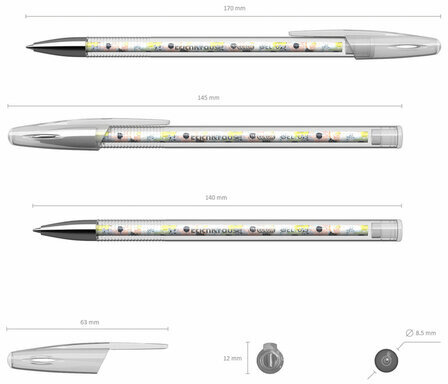 Ручка гелевая ERICH KRAUSE InColor "Flower Cocktail", СИНЯЯ, игольчатый узел 0,5 мм, линия письма 0,4 мм, 50838