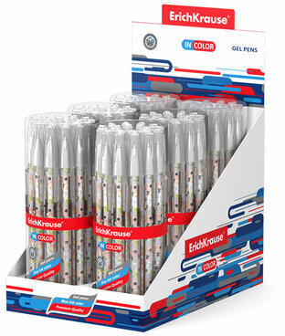 Ручка гелевая ERICH KRAUSE InColor "Flower Cocktail", СИНЯЯ, игольчатый узел 0,5 мм, линия письма 0,4 мм, 50838