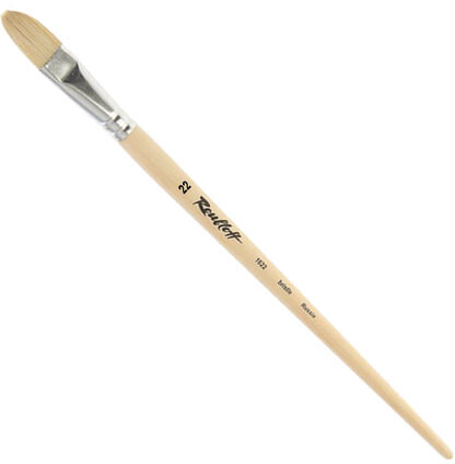 Кисть художественная ROUBLOFF (Рублев) щетина, овальная, № 22, длинная ручка, ЖЩ3-22,02Б