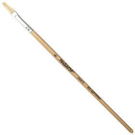 Кисть ПИФАГОР, ЩЕТИНА, плоская, № 6, деревянная лакированная ручка, пакет с подвесом, 200872