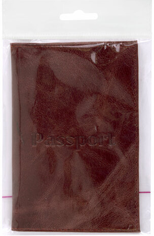 Обложка для паспорта натуральная кожа пулап, "Passport", кожаные карманы, коричневая, BRAUBERG, 238197