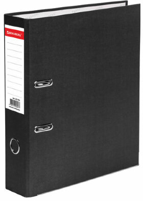 Папка-регистратор BRAUBERG &quot;ECO&quot;, 75 мм, черная, 221395