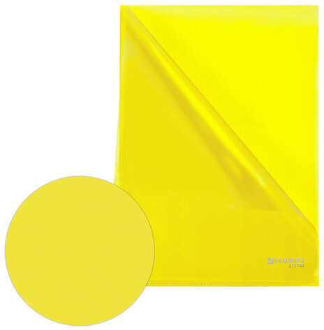Папка-уголок А4 желтая 0,10 мм, BRAUBERG EXTRA, 271700