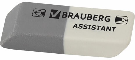 Набор ластиков BRAUBERG 3 шт., 41х14х8 мм, серо-белые, прямоугольные, скошенные края, 222463