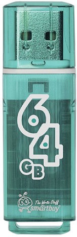 Флеш-диск 64 GB SMARTBUY Glossy USB 2.0, зеленый, SB64GBGS-G