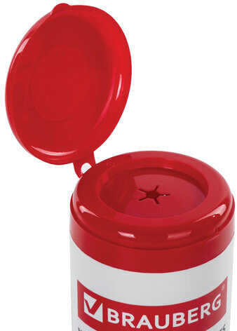 Салфетки для экранов всех типов и пластика BRAUBERG с ароматом АБРИКОС, туба 100 шт., влажные, 513321