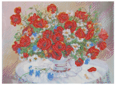 Картина стразами (алмазная мозаика), 30х40 см, ОСТРОВ СОКРОВИЩ "Маки", без подрамника, 663861