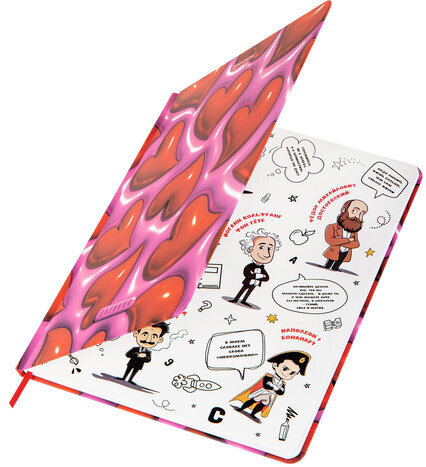 Дневник 1-11 класс 48 л., твердый, BRAUBERG, матовая ламинация, резинка, закладка-ляссе, с подсказом, "Сердечки", 107241