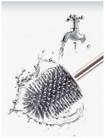 Ершик для унитаза силиконовый ROUND TYPE напольный / настенный с креплением и пинцетом LAIMA, 608133