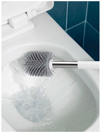 Ершик для унитаза силиконовый ROUND TYPE напольный / настенный с креплением и пинцетом LAIMA, 608133