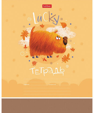 Тетрадь 12 л. HATBER клетка, обложка картон, "Счастливчики" (5 видов в спайке), 12Т5В1