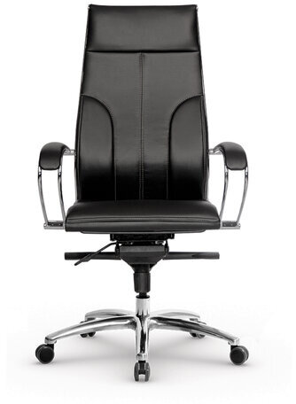 Кресло офисное МЕТТА "SAMURAI" Lux, рецик. кожа, регулируемое сиденье, черное