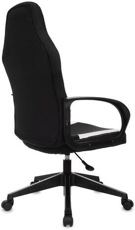 Кресло компьютерное BRABIX "Alpha GM-018", ткань/экокожа, черное/белое, 532640, GM-018_532640