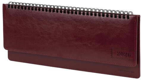 Планинг датированный 2026 305х140 мм BRAUBERG "Imperial", под кожу, бордовый, 117227