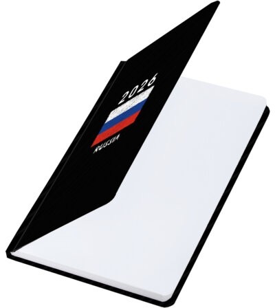 Ежедневник датированный 2026 с резинкой 145х203 мм, А5, BRAUBERG, твердый, "Россия", 117332