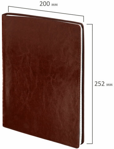 Тетрадь БОЛЬШОЙ ФОРМАТ (200x252 мм) В5, BRAUBERG "Office PRO", под кожу, гребень, клетка, 80 л., коричневый, 111047