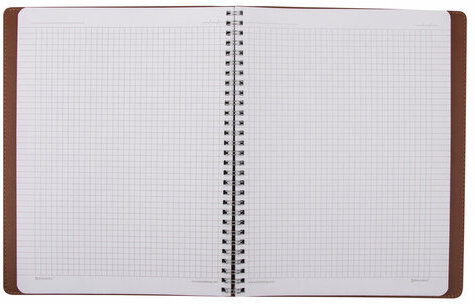 Тетрадь БОЛЬШОЙ ФОРМАТ (200x252 мм) В5, BRAUBERG "Office PRO", под кожу, гребень, клетка, 80 л., коричневый, 111047