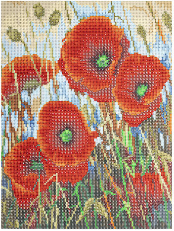 Картина стразами (алмазная мозаика) 30х40 см, ОСТРОВ СОКРОВИЩ "Маки", без подрамника, 662575