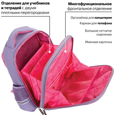 Ранец ЮНЛАНДИЯ LIGHT, 2 отделения, "Girl and balloons", 38х29х16 см, 229913