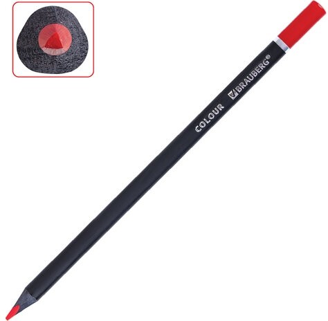 Карандаши цветные чёрное дерево BRAUBERG BLACK WOOD, 36 цветов, мягкий грифель 3 мм, 182042