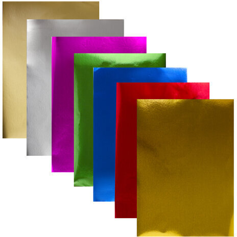 Цветная фольга А4 АЛЮМИНИЕВАЯ НА БУМАЖНОЙ ОСНОВЕ, 7 листов 7 цветов, ОСТРОВ СОКРОВИЩ, 210х297 мм, 111958