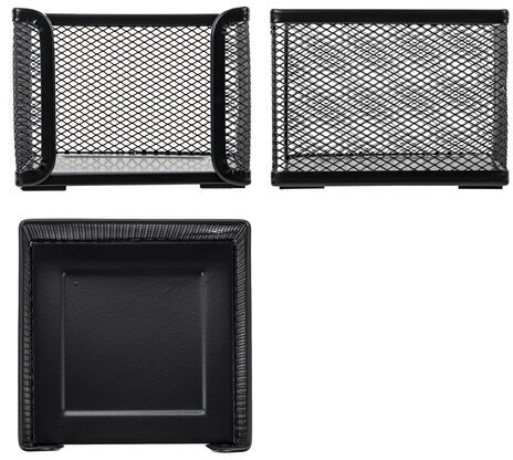 Подставка для бумажного блока BRAUBERG "Germanium", металлическая, 78*105*105 мм, черная, 231944