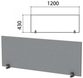 Экран-перегородка &quot;Этюд&quot;, 1200х18х430 мм, серый (КОМПЛЕКТ С ФУРНИТУРОЙ)