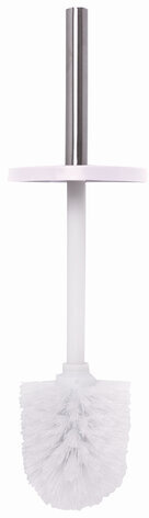 Ерш для унитаза LAIMA, с подставкой, металл, белый, глянцевый, 604962