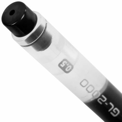 Ручка гелевая BRAUBERG GL-2000, ЧЕРНАЯ, японские чернила, длина письма 2000 метров, линия 0,35 мм, 144217