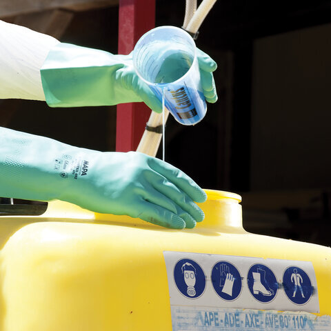 Перчатки нитриловые MAPA Ultranitril 492, хлопчатобумажное напыление, размер 9 (L), зеленые