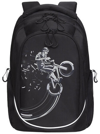 Рюкзак GRIZZLY школьный, анатомическая спинка, 3 отделения, для мальчиков, "CYCLING", 44х28х23 см, RU-335-1/2