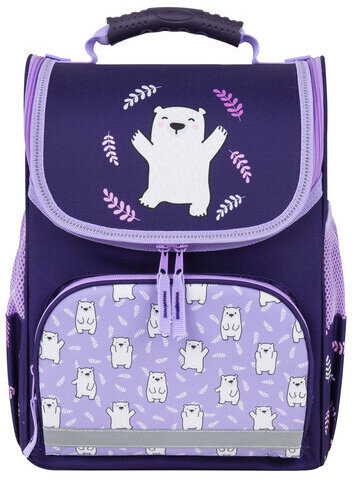 Ранец ПИФАГОР BASIC, 1 отделение, 3 кармана, эргономичная спинка, "Happy bear", 35х28х18 см, 272047