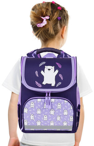 Ранец ПИФАГОР BASIC, 1 отделение, 3 кармана, эргономичная спинка, "Happy bear", 35х28х18 см, 272047