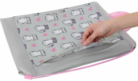 Мешок для обуви ЮНЛАНДИЯ с ручками, боковой карман на молнии, 46х36 см, "Kitties", 272407