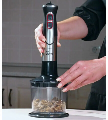 Блендер погружной 3 в 1 VIXTER HBW-2275, 1400 Вт, регулировка скорости, TURBO, 3 насадки, стакан черный